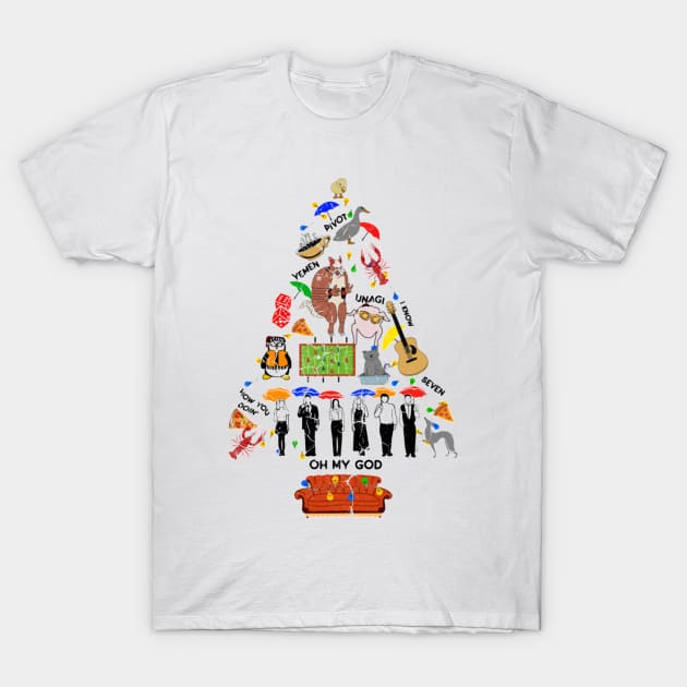 FRIENDS CHRISTMAS TREE T-Shirt by Freedom Haze